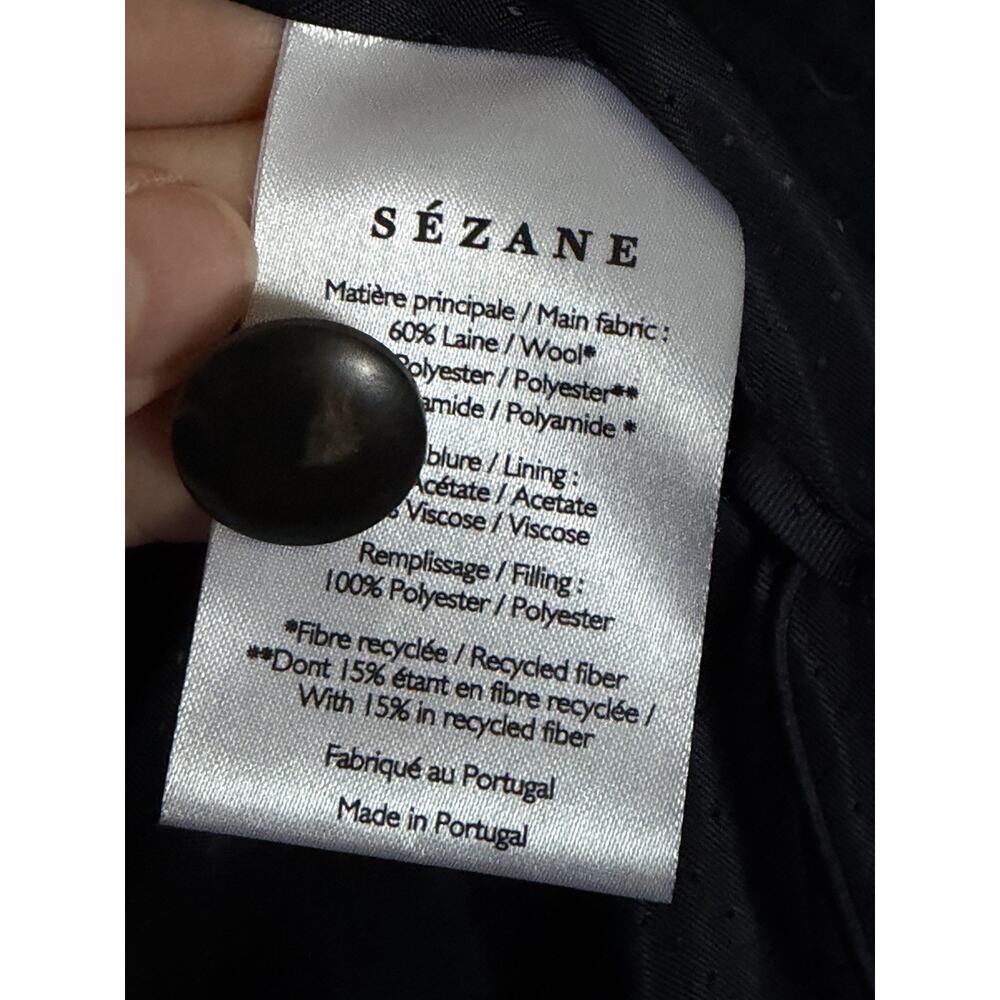 Sezane Hooded Java Puffer Jacket, Navy & Green Tartan Plaid FR 38/US 6 - Picture 4 of 5